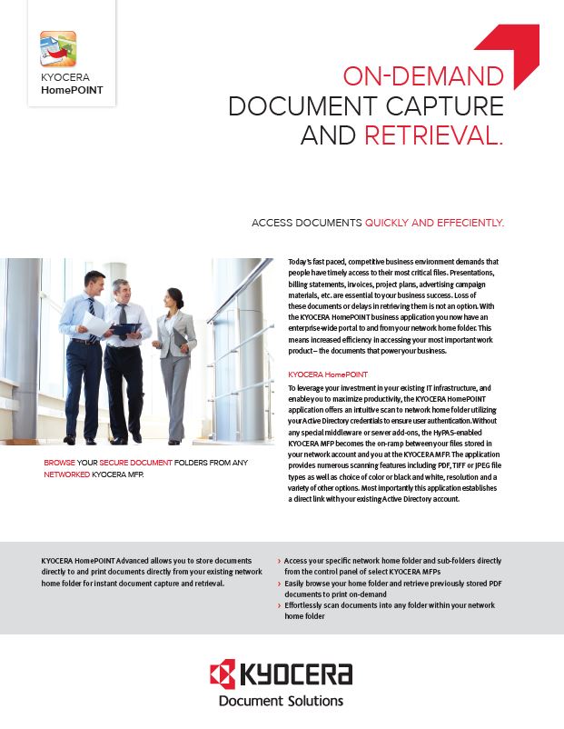 Kyocera, Software, Capture And Distribution, Homepoint Advanced, Imperial Copy Products